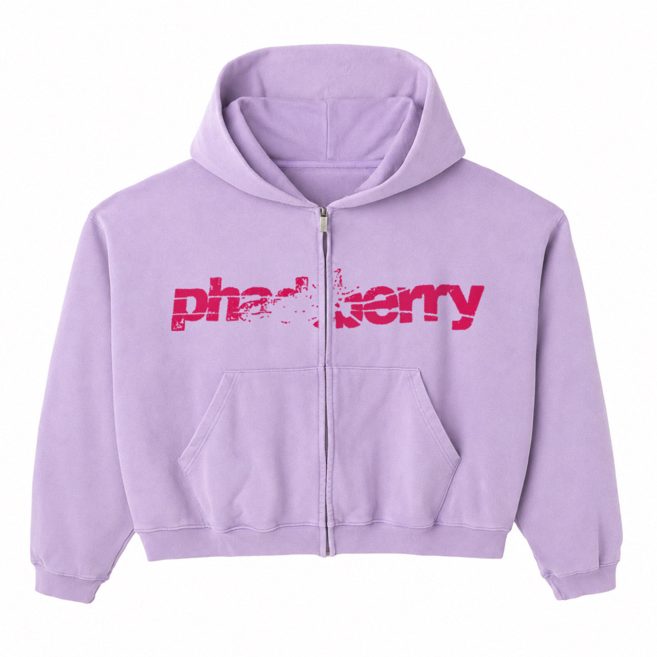 CRUSHED ZIP UP HOODIE